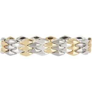 Nine West Boxed Geometric Stretch Bracelet, Silver/Gold/Hematite Tri-Tone